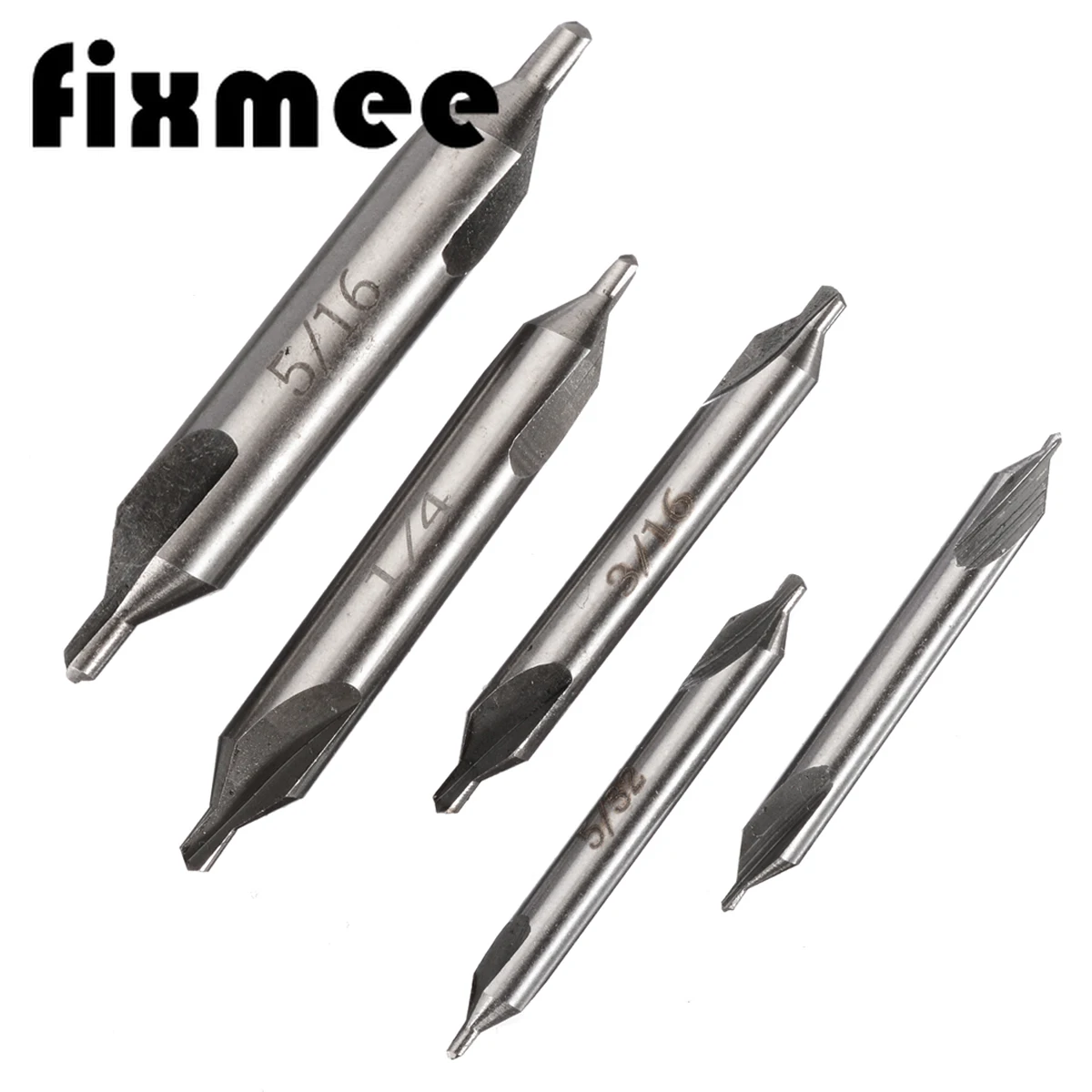 5Pcs HSS Combined Center Drills 60 Degree Countersink Bits Set 1/8&quot 3/16&quot 1/4&quot 5/16&quot 5/32&quot High Speed Steel Drill Bit |