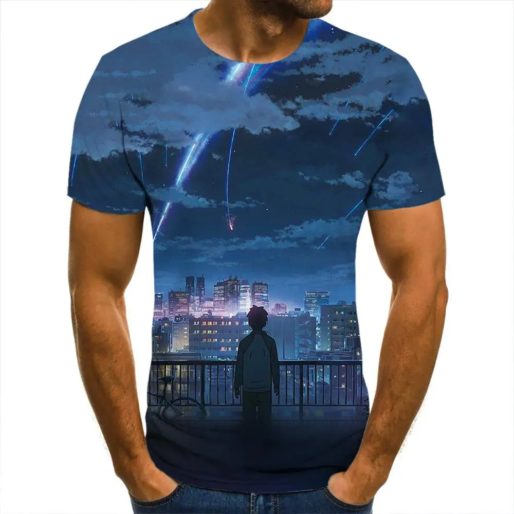 

3d T -Shirt Starry Romantic Clothing Men Women Children Short Sleeve Cool Tees Fashion Casual Summer Boy Girl Kids Streetwear