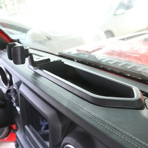black abs mobile phone holder car gps bracket dash mount holder storage box for jeep wrangler jl 2018 2019 2020 free global shipping