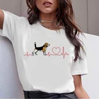 Забавная женская футболка с изображением Бигля бордер колли малинуа, милая белая футболка с рисунком Борзых, женская футболка с рисунком Бультерьера ротвейлера Kawaii