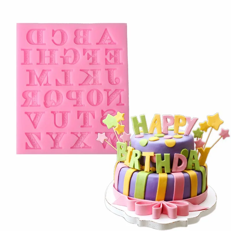 

Uppercase English alphabet liquid silicone mold Fondant cake mold Baking tools