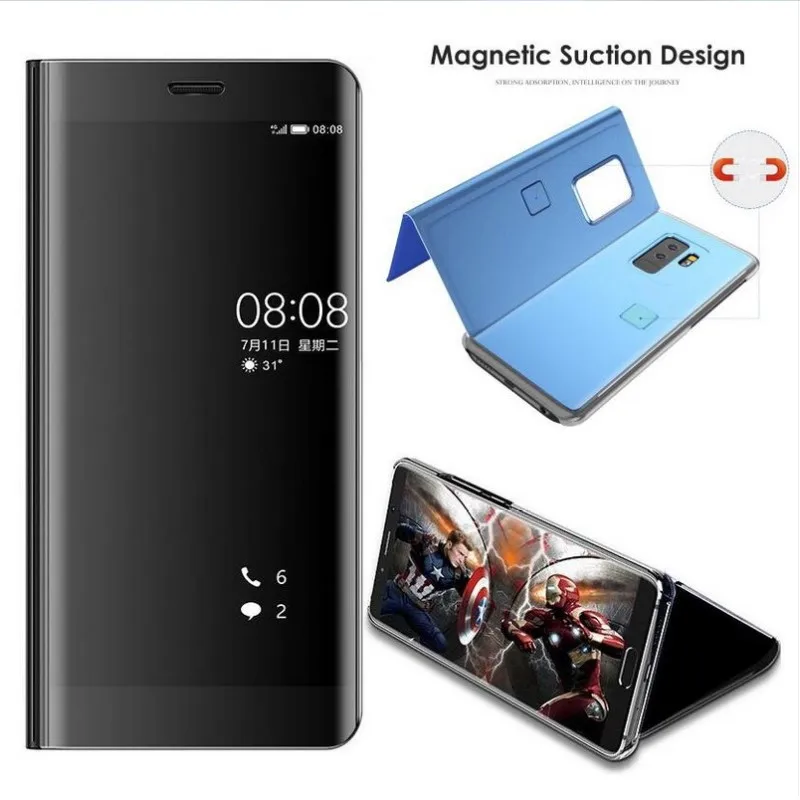 Clear View Smart Mirror Flip Case For Xiaomi Redmi Note 10 8 7 6 5 Pro lite 4x SE 8T 9t 8a 7a Y3 F2 K20 mi A2 A3 MIX MAX 3 |