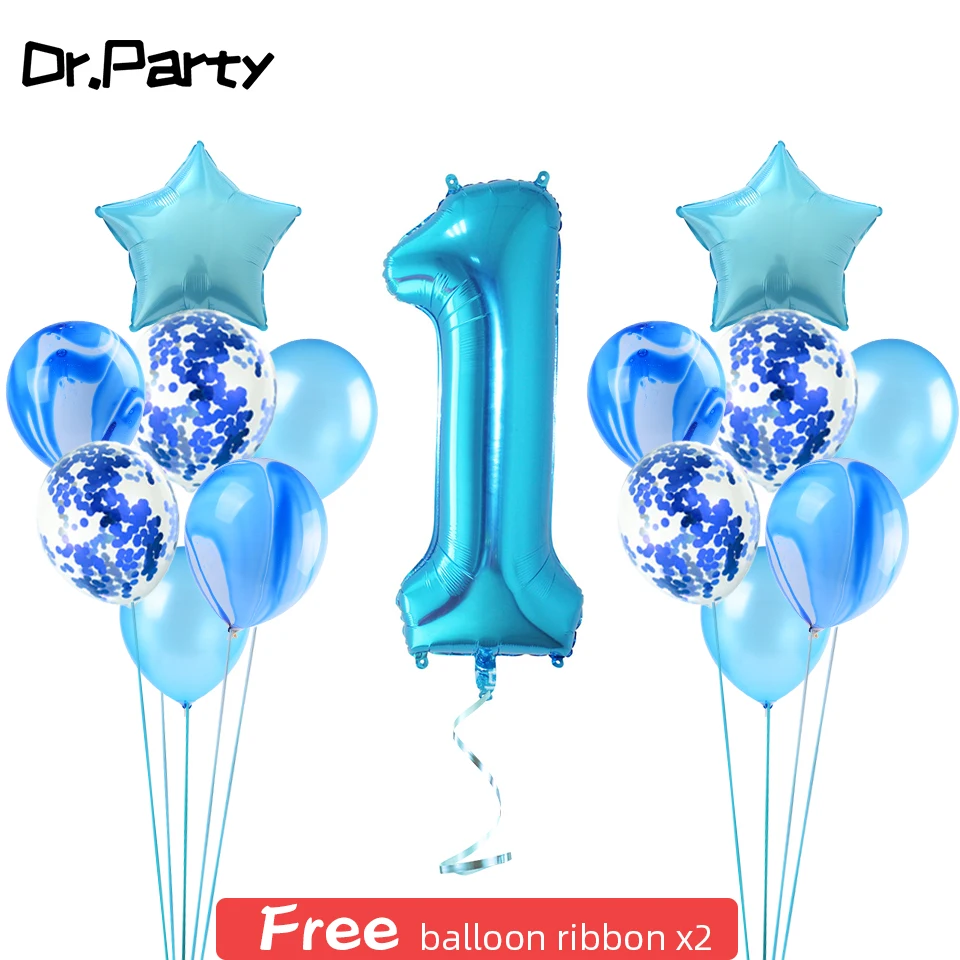 

15pcs Happy Birthday Party Decoration Confetti Balloons Boy or Girl Baby Shower Supplies 32inch Number Kids Age Toy Balloon
