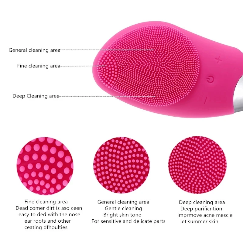 Электрическая щетка для очистки силиконовый инструмент глубокое очищение лица
