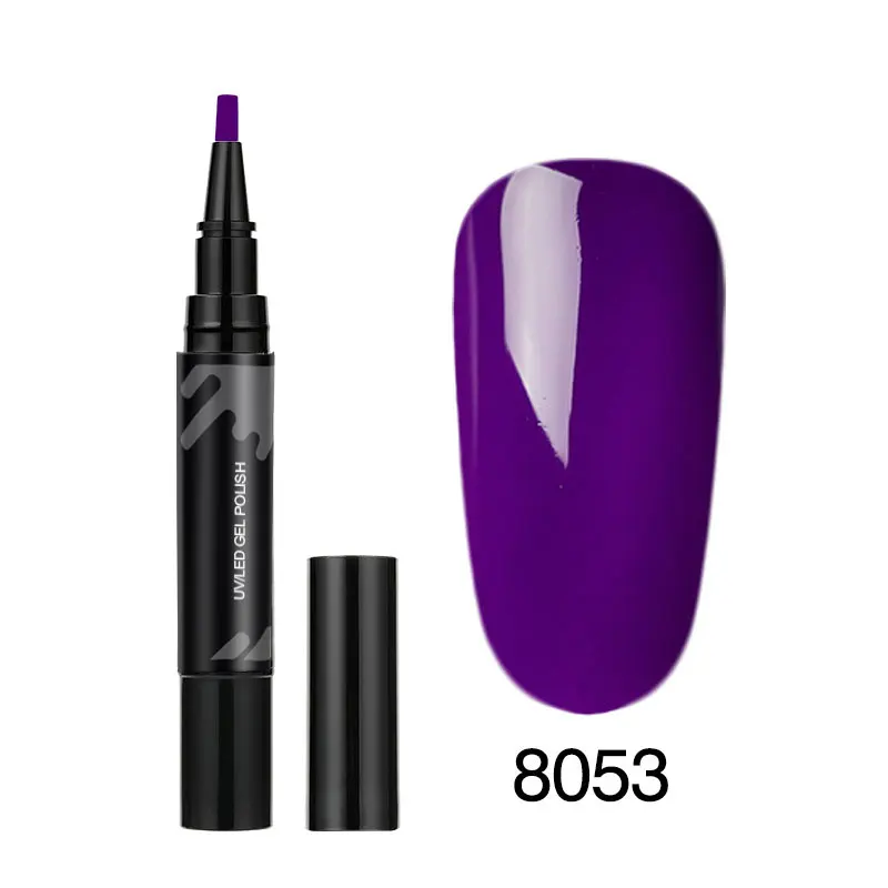 8053 Color LKE 3 Step Nail Gel Art Semi Permanent UV Hybrid Nail Gel Polish Nail Varnish Brush Pen Soak Off 10 seconds fast drying - Цвет: 8053 Color