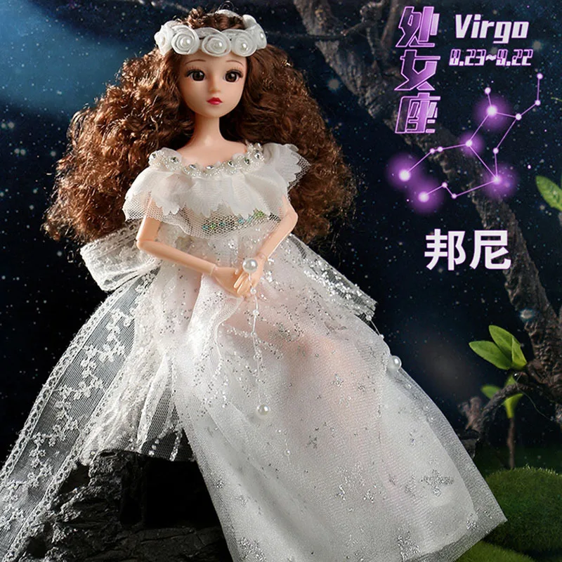 

Twelve Constellations Style BJD Dolls 1/6 Scale Joint Movable Beautiful Princess BJD Dolls With Dress Headdress For Girls Toys