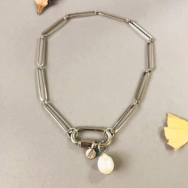 Женская короткая цепочка из нержавеющей стали ожерелье с подвеской на спирали в