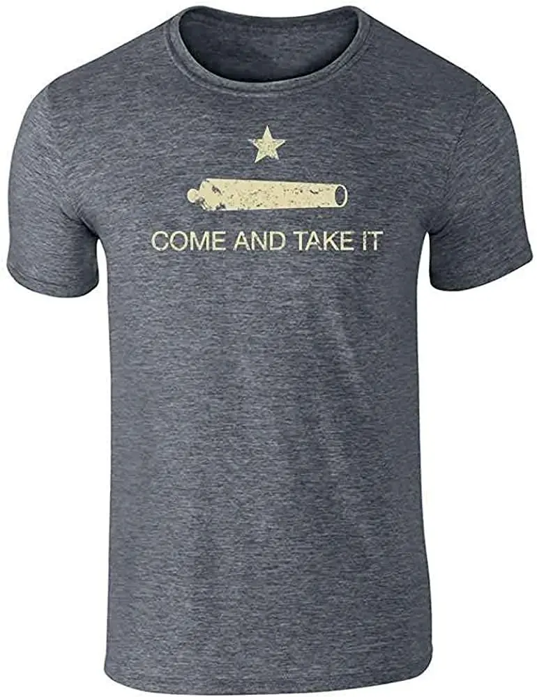 Новая графическая забавная футболка с надписью Come and Take It Flag темно серая
