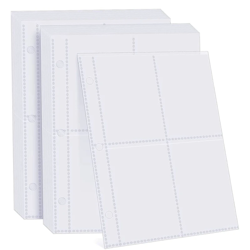 

400 Pockets Baseball Card Sleeves Trading Card Binder Sleeves, 4 Pockets Double Sided Baseball Card Protectors Holder