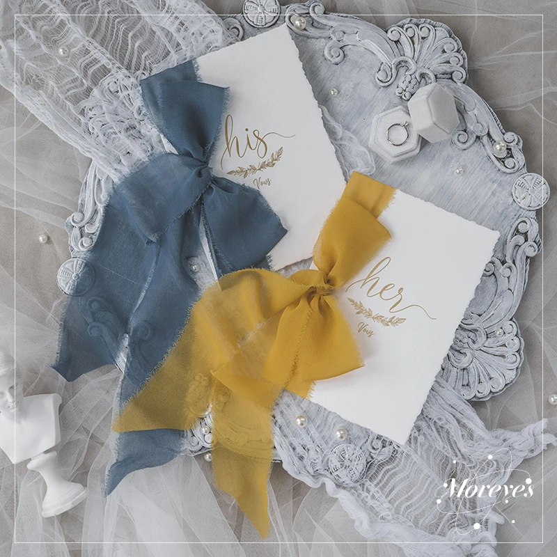 2 шт. Романтическая Свадебная визитка с атласными шифоновыми лентами свадебные