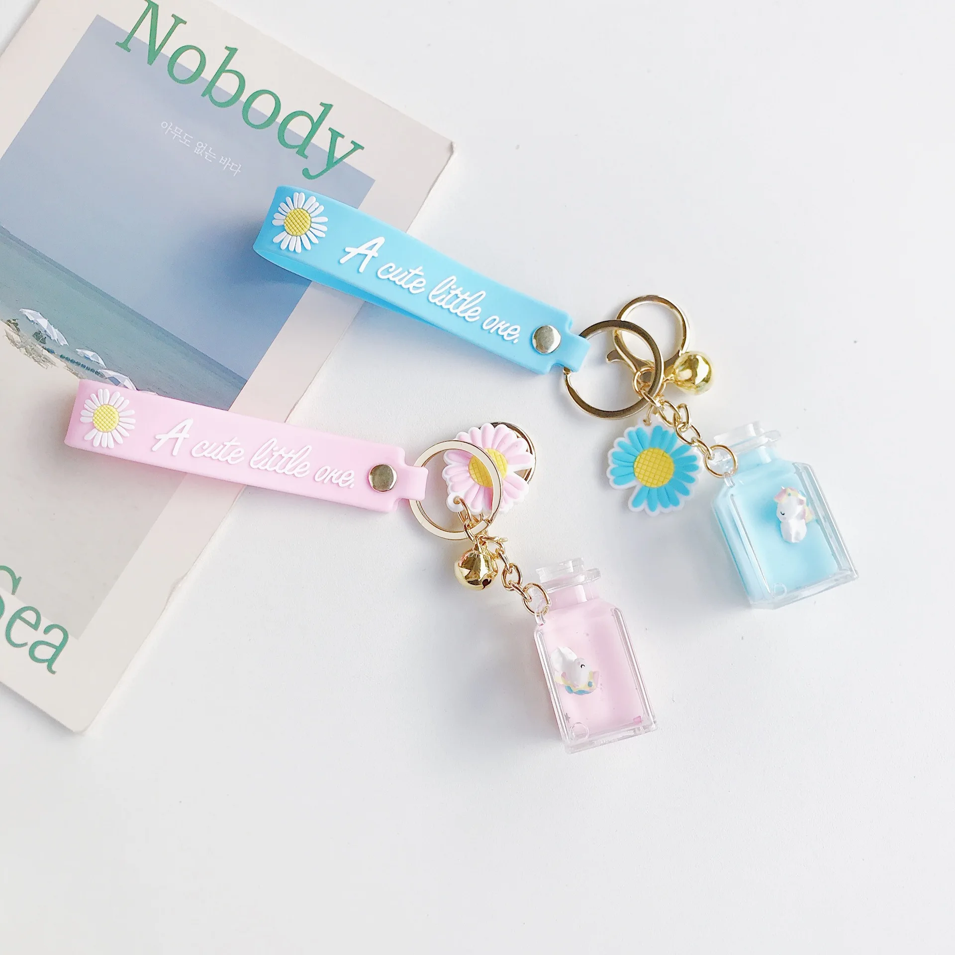 Летняя Новинка плавающий Единорог брелок подвеска в виде жидкой милой сетки