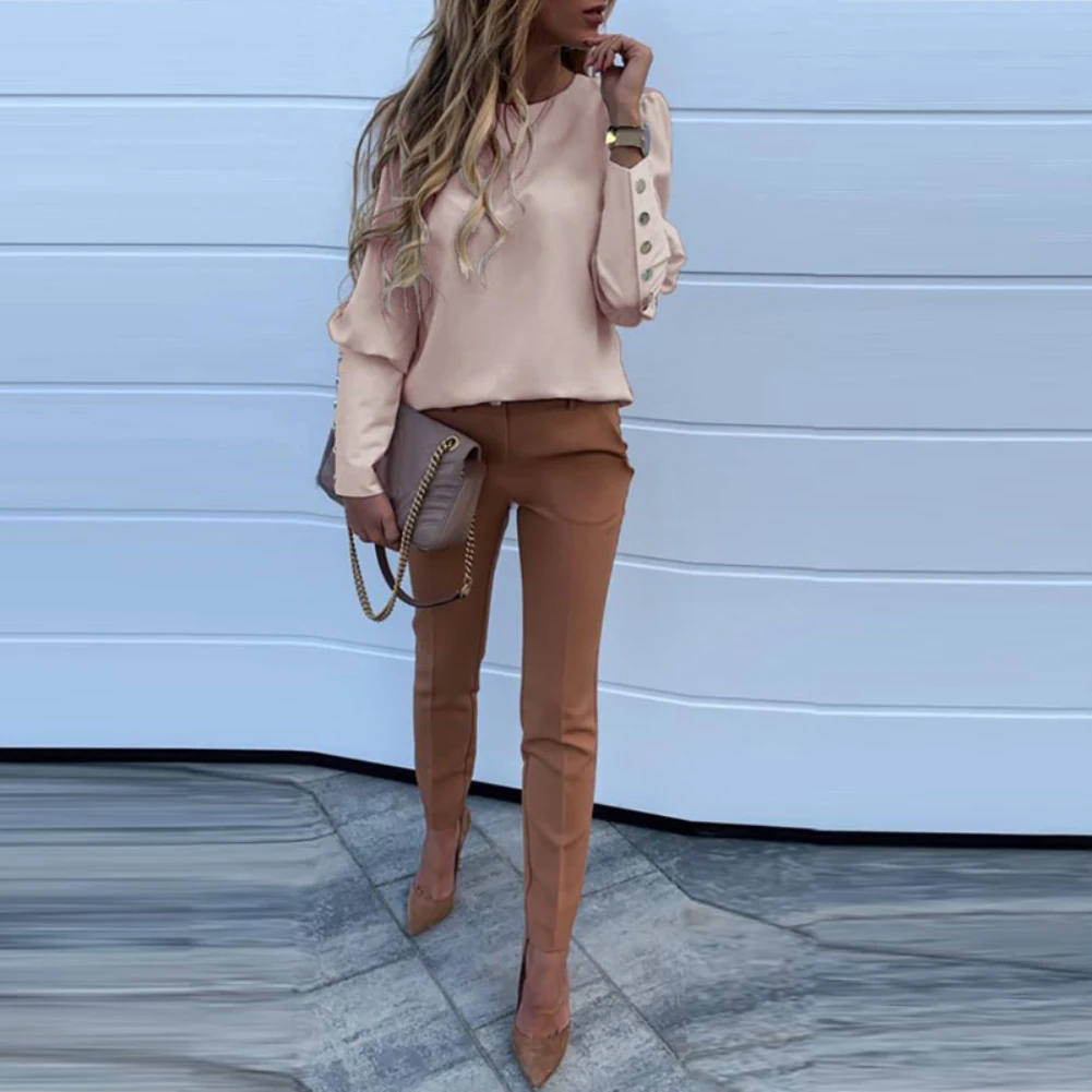 Блузка женская с длинным рукавом белая рубашка буффами на плечах элегантный топ