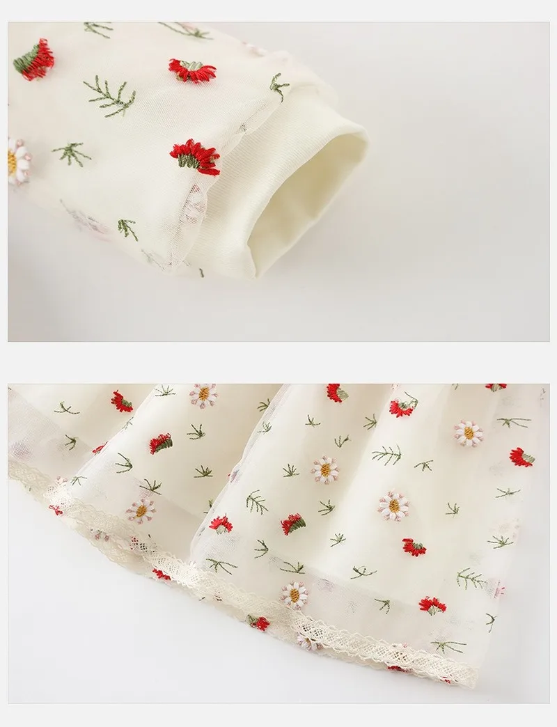 

Hariri Girls Floral Princess Dresses New Fashion Sweet Kids Flowers Normal Sleeve Costumes Children Vestidos Birthday Clothing