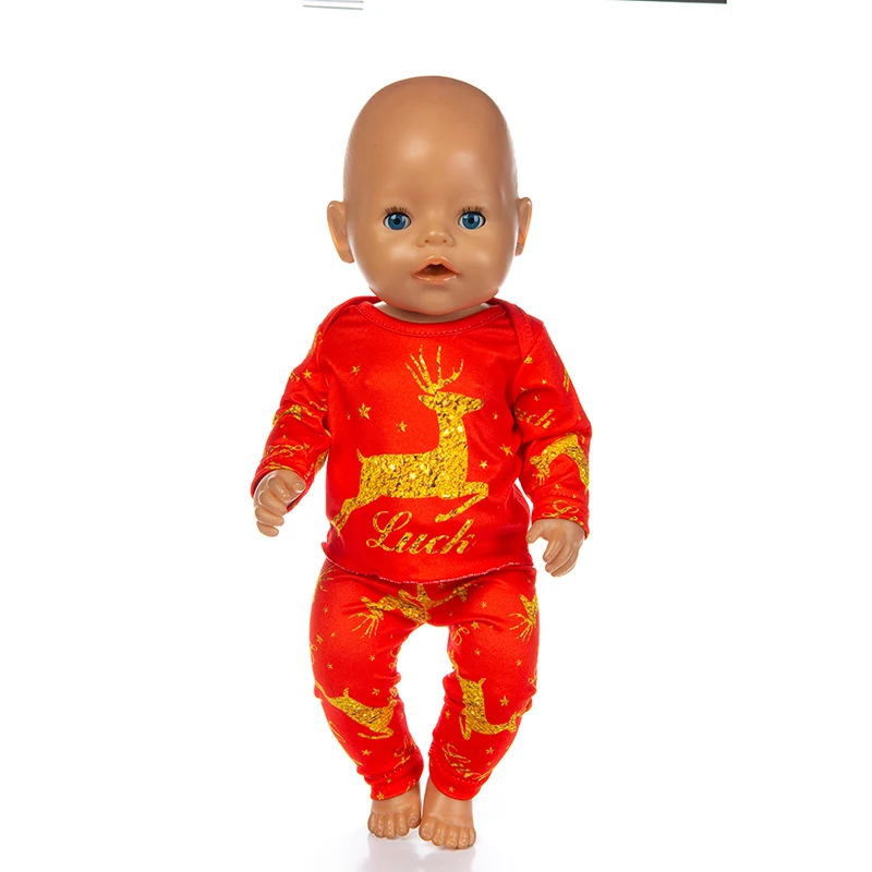 

Baby New Born Fit 17 inch 43cm Doll Clothes Accessories Christmas Dress For Baby Birthday Gift