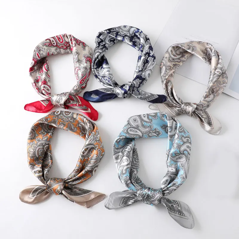 

Элегантный атласный шелковый шарф с рисунком кешью, искусственная повязка, декоративный головной платок, винтажный шейный платок «сделай с...