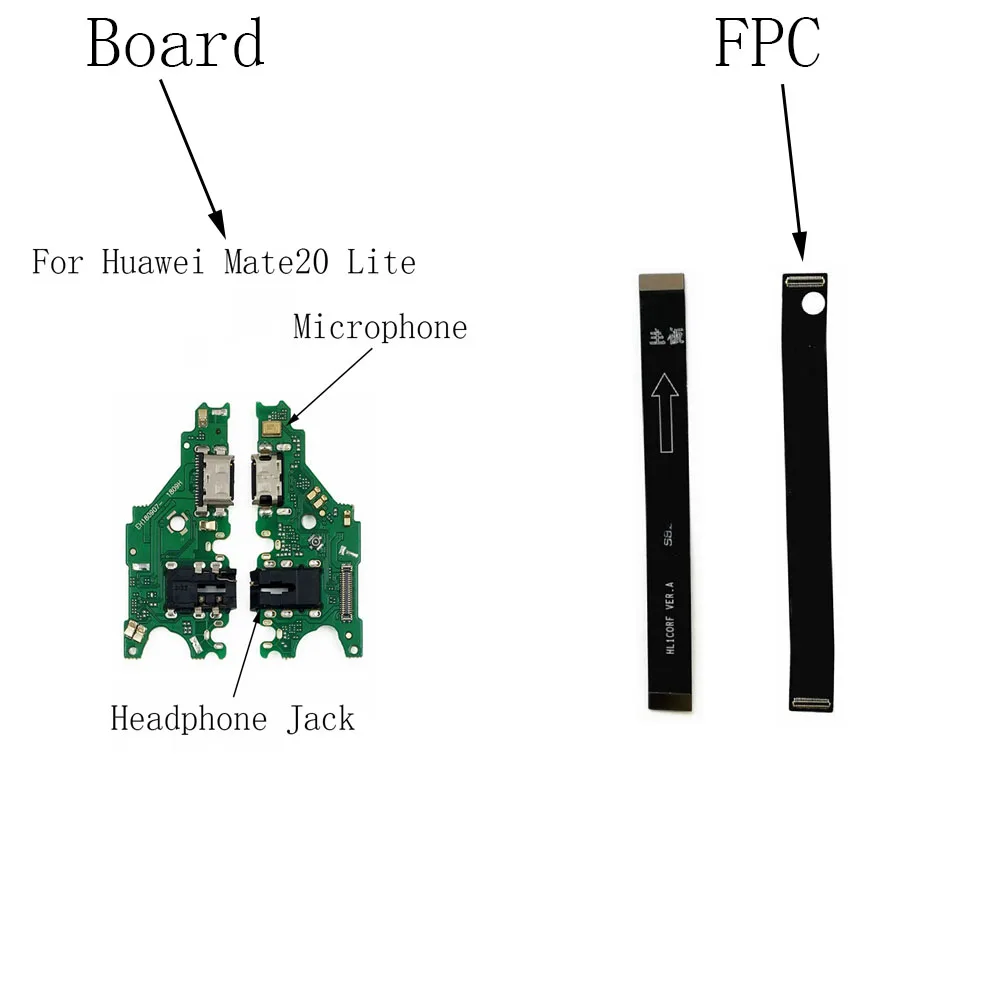 Micro Dock Connector Charger Plug Board For Huawei Mate20 Lite USB Charging Port Flex Cable+Headphone Jack Audio+Microphone | Мобильные