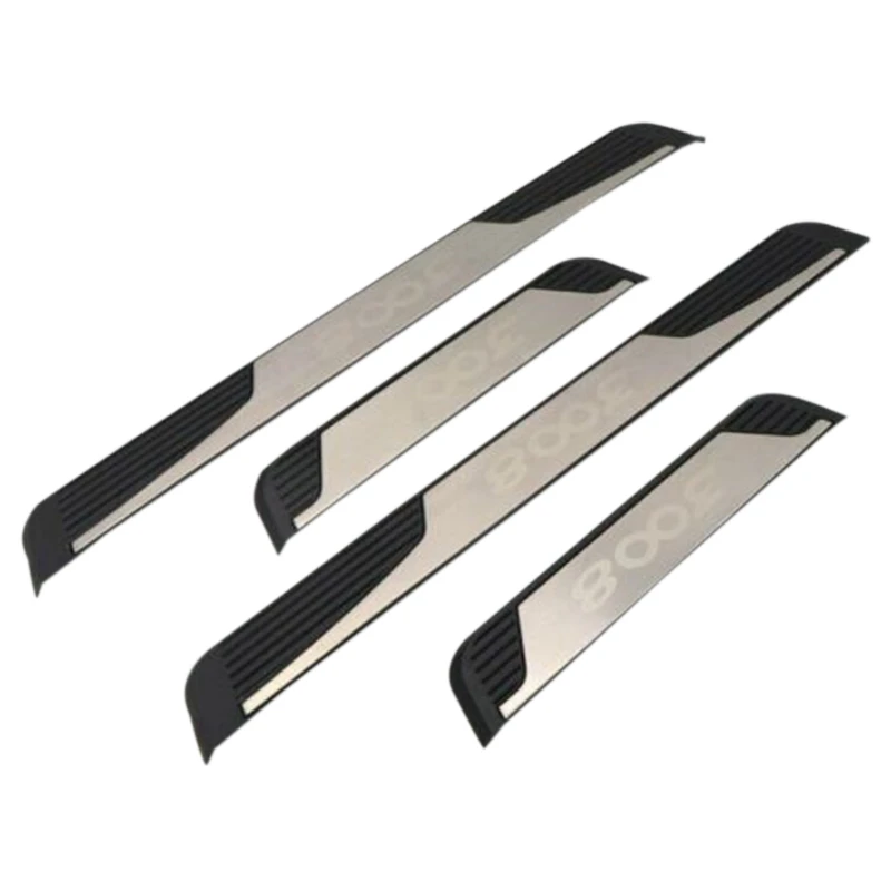 

for Peugeot 3008 3008GT Car Door Sill Scuff Plate Trim Stainless Steel Protector Plates Interior Accessories 2017-2019