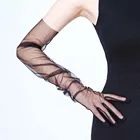 Женские ультратонкие перчатки из тюля, длинные перчатки до локтя, прозрачные аксессуары для фотосъемки, Длинные митенки
