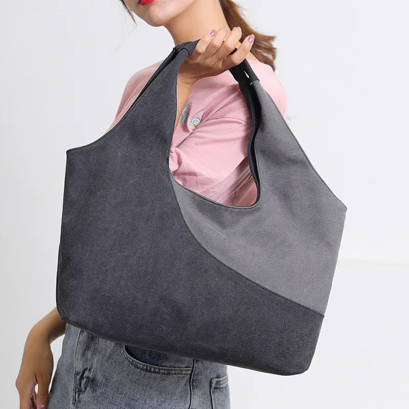 Женская сумка на плечо Большая вместительная Классическая Холщовая Сумка в