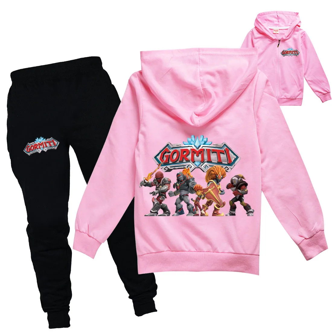 Gormiti Clothing Set Kids Hoodies Jogger Pants Tracksuit Girls Jacket with Zipper Hooded Tops Children Coat Baby Boys Streetwear