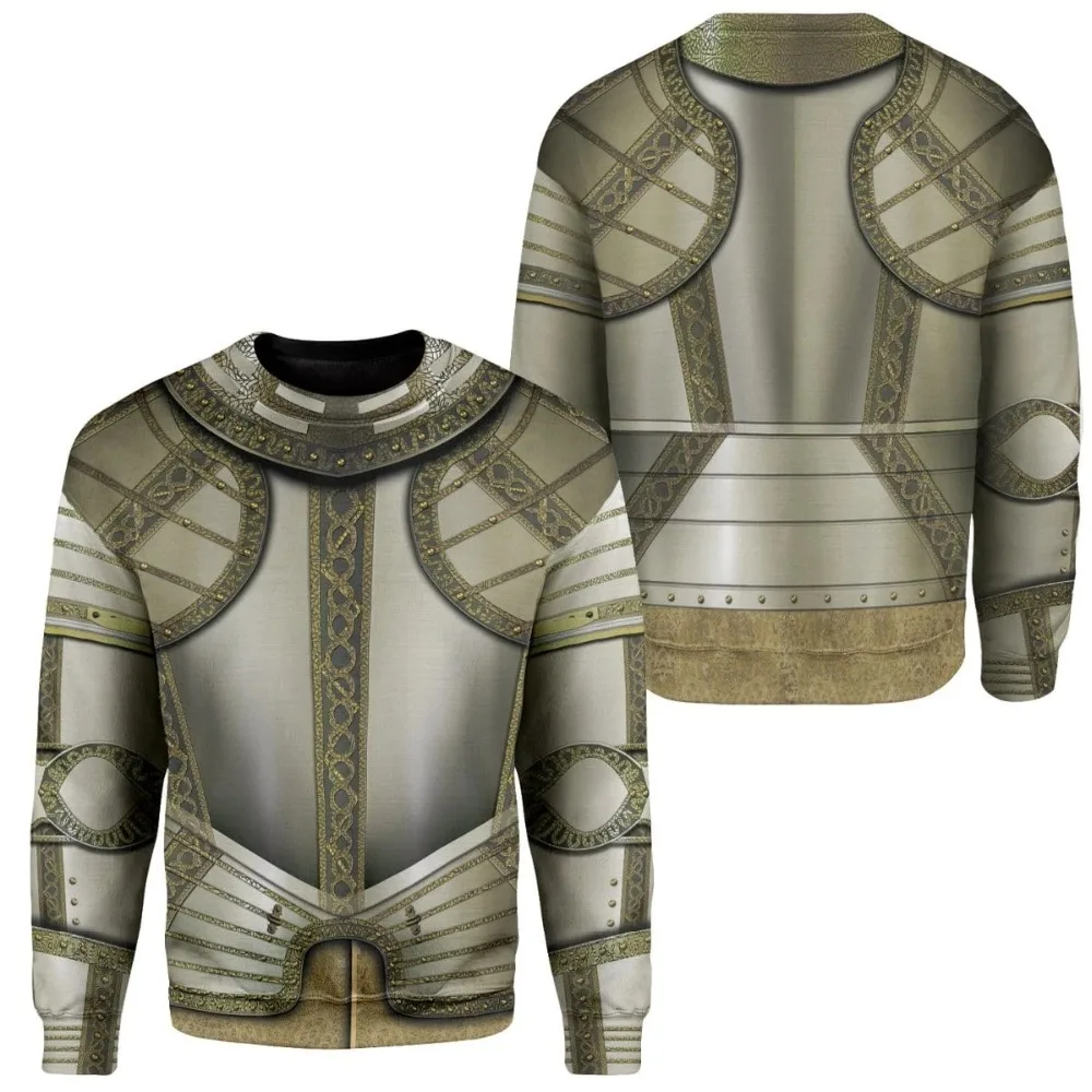 3D Косплэй рыцарские доспехи пользовательские Толстовки с капюшоном на молнии