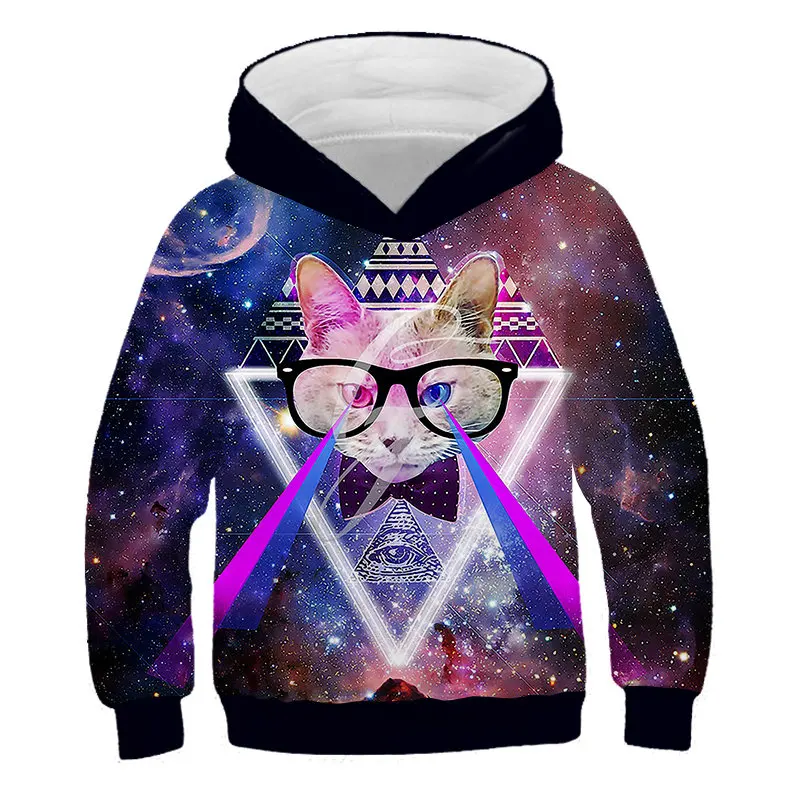 New Anime children Cute Cat 3D Print Hoodie Boys girls Cartoon Sweatshirt Harajuku streetwear Clothing Sweats Tops hoodies | Мужская