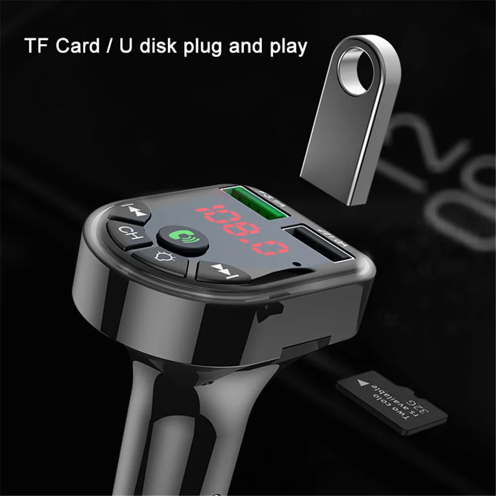 Автомобильный MP3-плеер Kebidu с цветсветильник беспроводной Bluetooth 5 0 Fm-передатчик