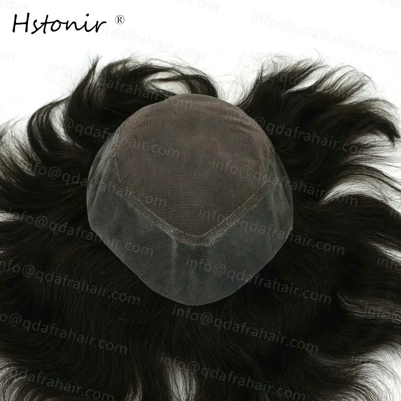 Hstonir мужской парик мужские волосы индийские Remy человеческие моно шнурок парики