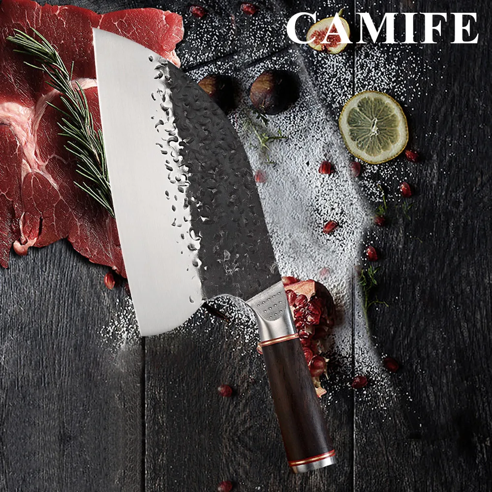 Китайский кованый нож для мясника ручной работы 5CR15MOV из нержавеющей стали шеф