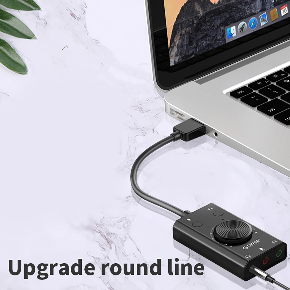 Внешняя звуковая карта USB стереомикрофон динамик наушники аудиоразъем 3 5 мм