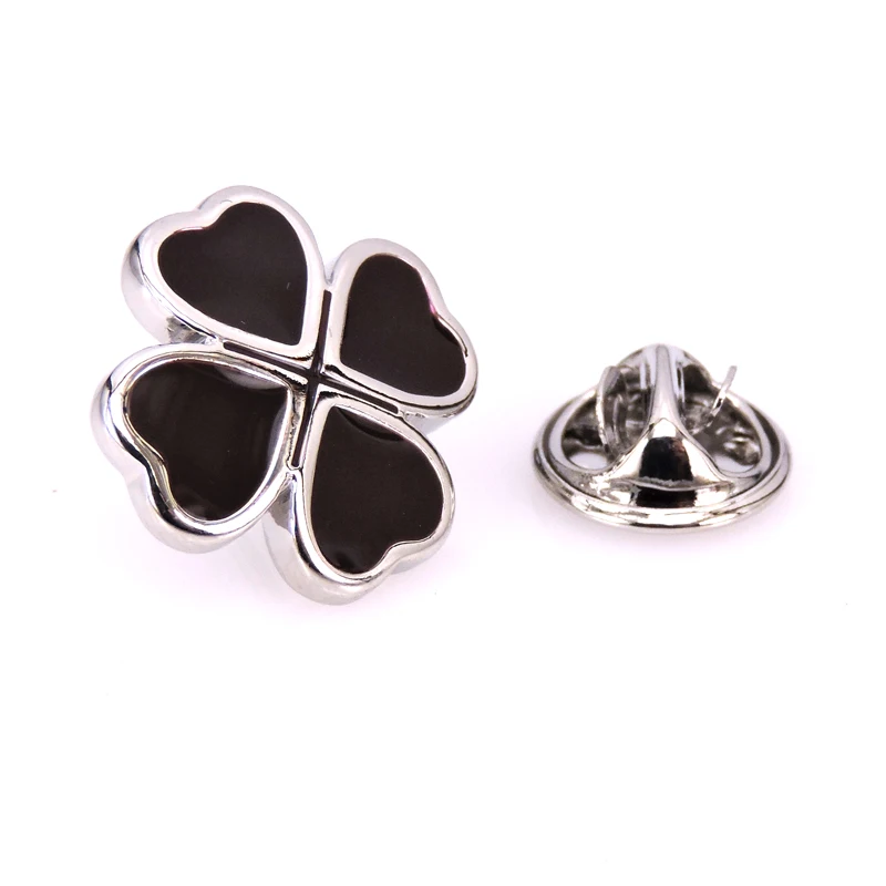 Мужская брошь для шарфа или шляпы, зажим в виде черного клевера, значок на шею, булавка для женщин, свадьбы, пары, высокое качество, Ювелирное Украшение, подарки