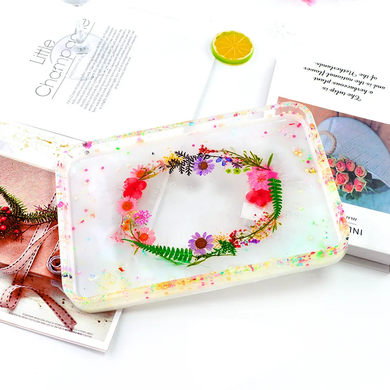 

DIY Crystal Silicone Oval Tray Coaster Epoxy Resin Mold Resin Mould Casting Molds Jewelry Storage Tray Handmade Decorations