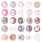 2 шт.лот 2021 оригинальная скульптура цветок Сердце Бабочка бусины подходят для розового муранского стекла Хрустальный Браслет для женщин DIY ювелирные изделия