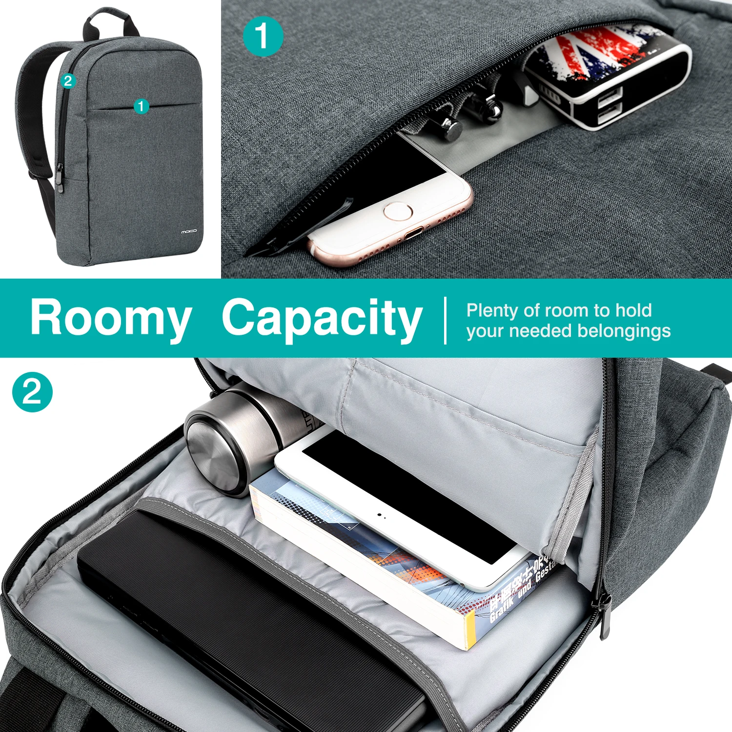 Рюкзак MoKo для ноутбука 15 6 дюйма многофункциональная сумка компьютера легкий