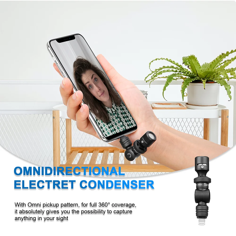 Saramonic Smartmic Di Mini Гибкий конденсаторный микрофон с MFI сертифицированным разъемом