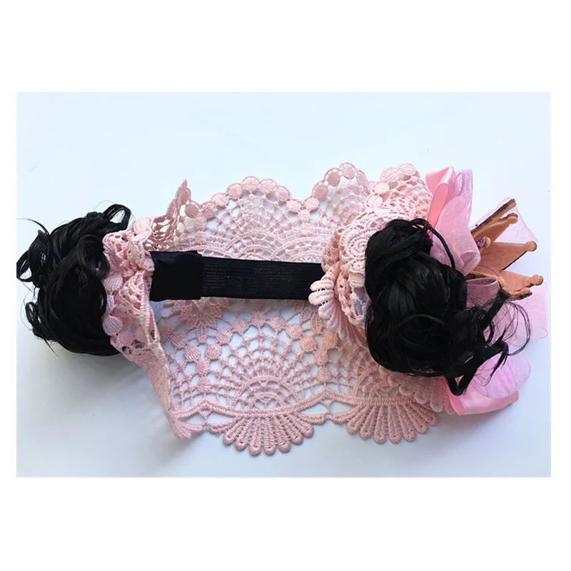 

New cute accessories girl baby hair band princess flower wig headdress baby child headdress photography princess bow headband