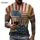 Летняя мужская футболка с американским флагом, Классический 3D принт, модная спортивная футболка с коротким рукавом в уличном стиле, дышащая футболка большого размера