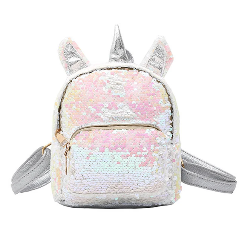 

Custom Mini Fashion PU Leather Kids Women Satchel Shining Sequin Backpack JT250078