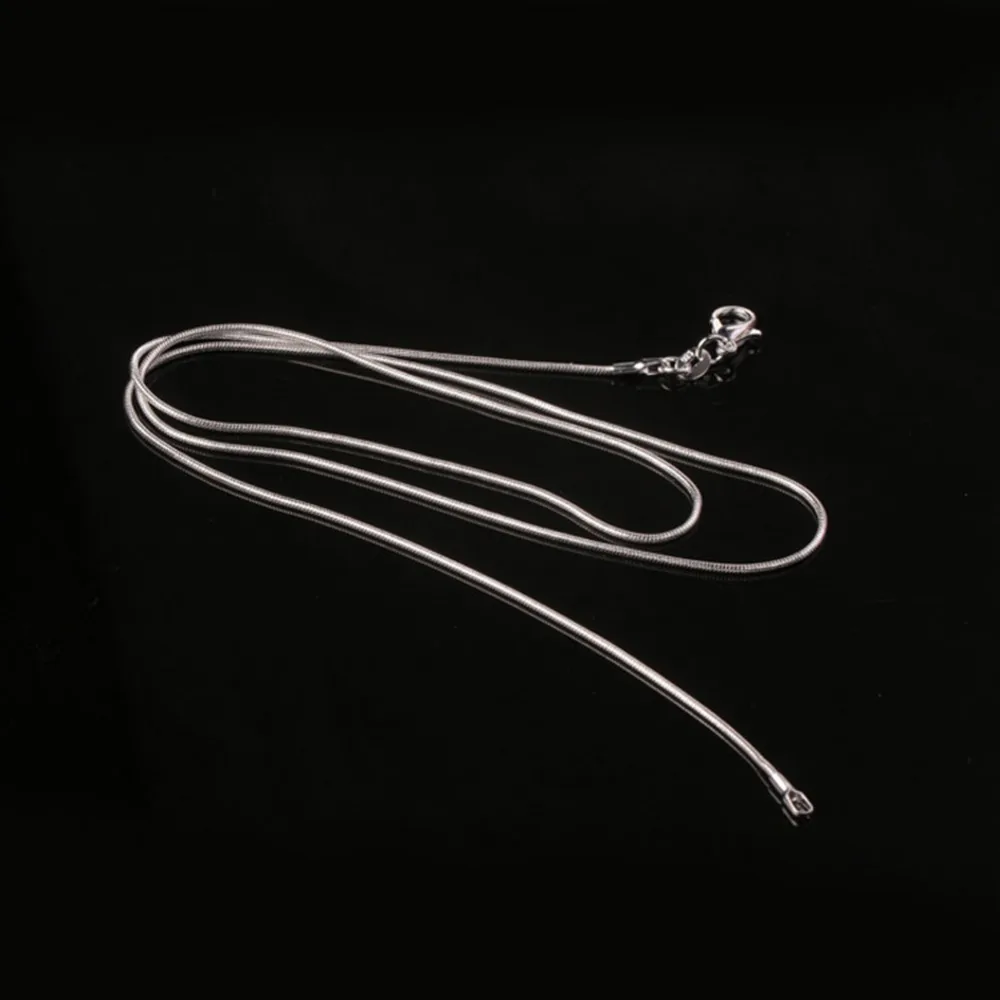 

Fashion Charming Luxury Unsex Snake Chain Necklace Silver Plated Jewelry DIY 16 18 20 22 24 26 28 30 Inch