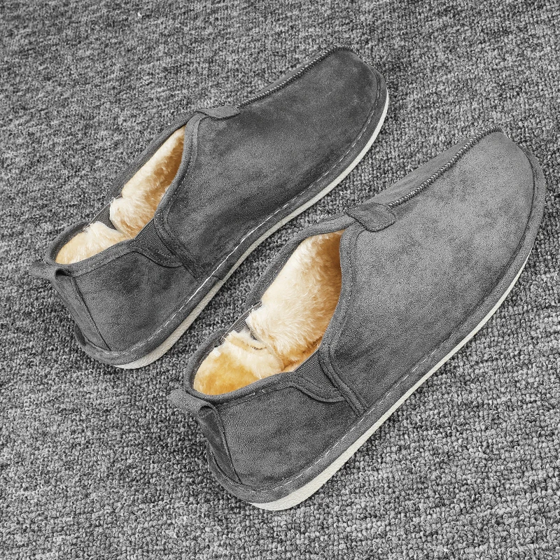 Мужские зимние ботинки YOUSHU Нескользящие удобные теплые кроссовки на плоской