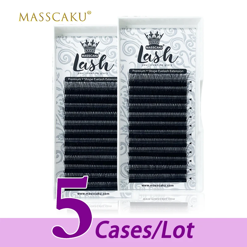 

5 Чехол/лот 2021 оптовая продажа объемные c/d завитки 8-15 мм длина yy синтетические ресницы для наращивания Высокое качество y-образные ресницы из...