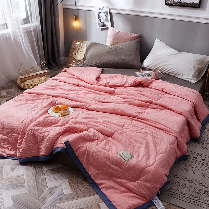 1 шт. японское мягкое летнее одеяло одноцветное для кровати покрывало