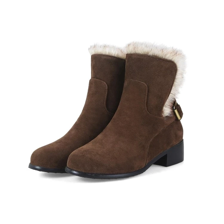 Женские ботинки с круглым носком на квадратном каблуке|Женские полусапожки| |