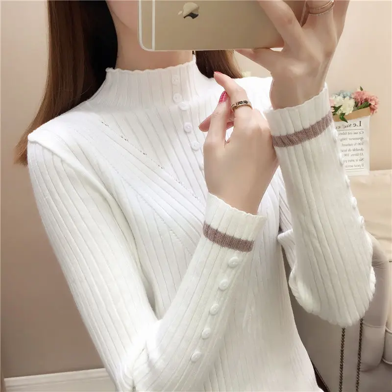 Half turtleneck sweater women 2019 new Korean knitted bottoming shirt slim-fit winter | Женская одежда