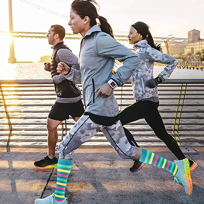 Компрессионные носки мужские женские в полоску с кошачьим Амуром для