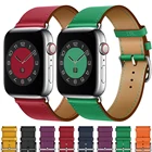 Ремешок для Apple watch, кожаный, 44 мм, 40 мм, 38 мм, 42 мм, iWatch series 6 se, 5, 4, 3, браслет для Apple watch 40, 44 мм