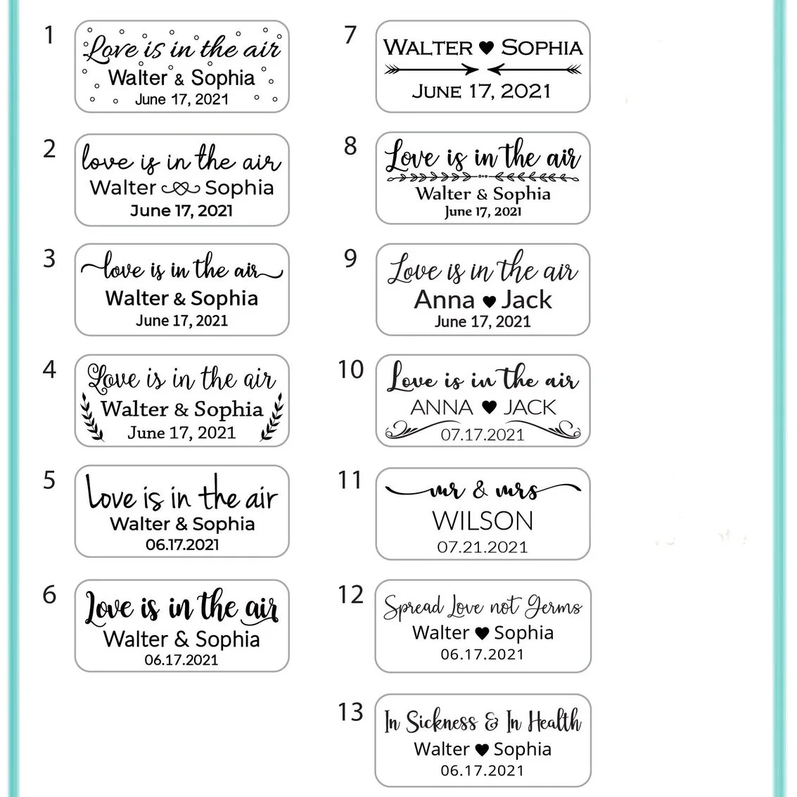 100 персонализированные свадебные этикетки с пузырьками фольгированные