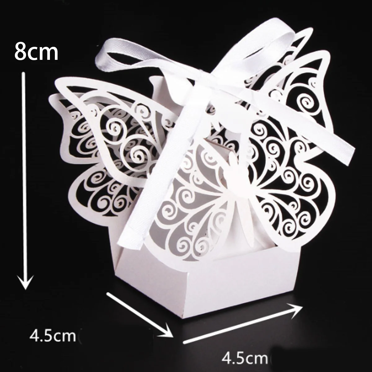 50 шт. подарочные перламутровые бумажные коробки с бабочками креативные