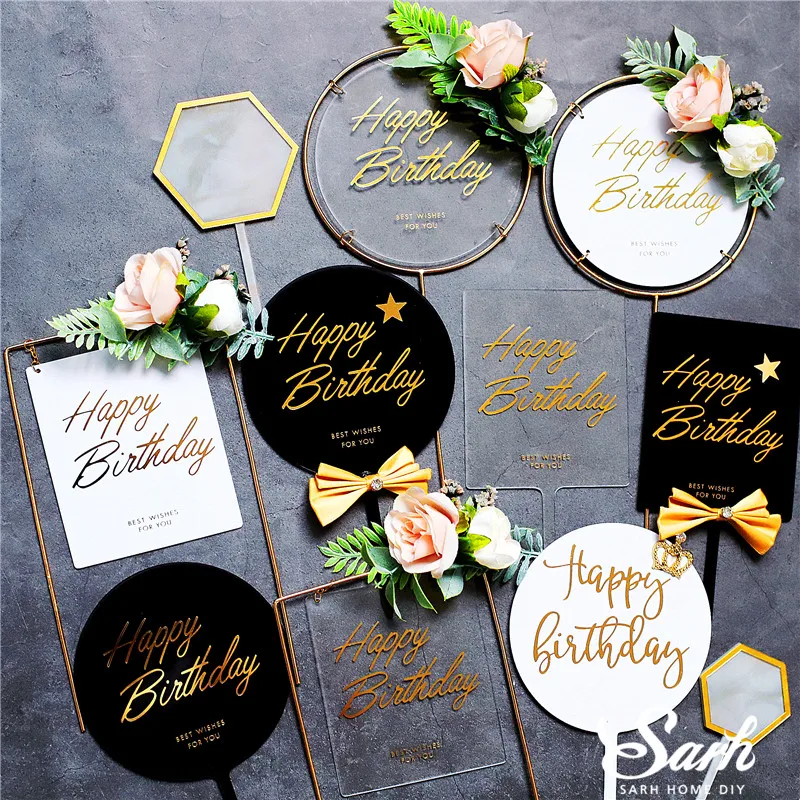 Железный цветок торт топперы Сика олень украшения для дня рождения вечерние