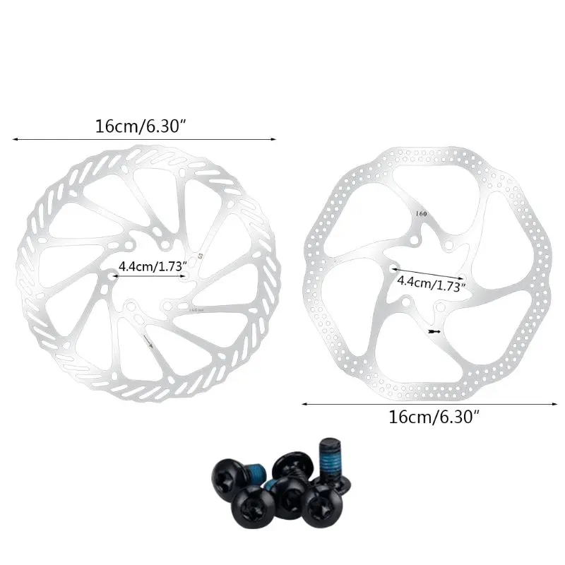 

160mm Stainless Steel Rotor Disc Brake+ 6 Bolts for MTB Mountain Road Cruiser Bike Bicycle Cycling Parts